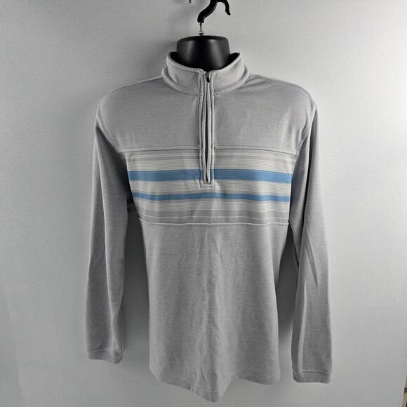 Pebble Beach dry-luxe performance pullover 1/4 sweater mens Large gray blue 5354 - Picture 1 of 9